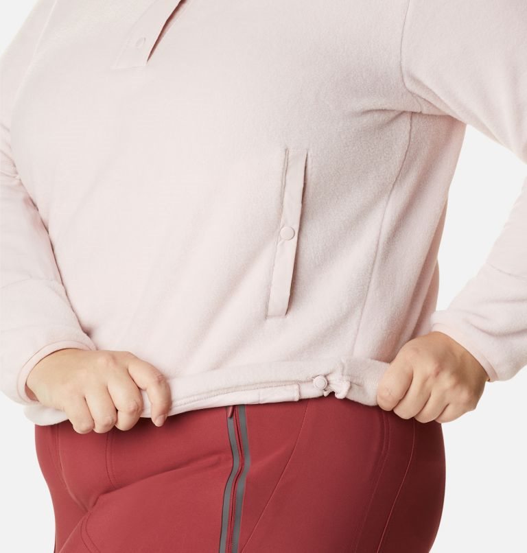 Women's Columbia Benton Springs Crop Sweatshirts Pink | Plus Size CA-Y43L1